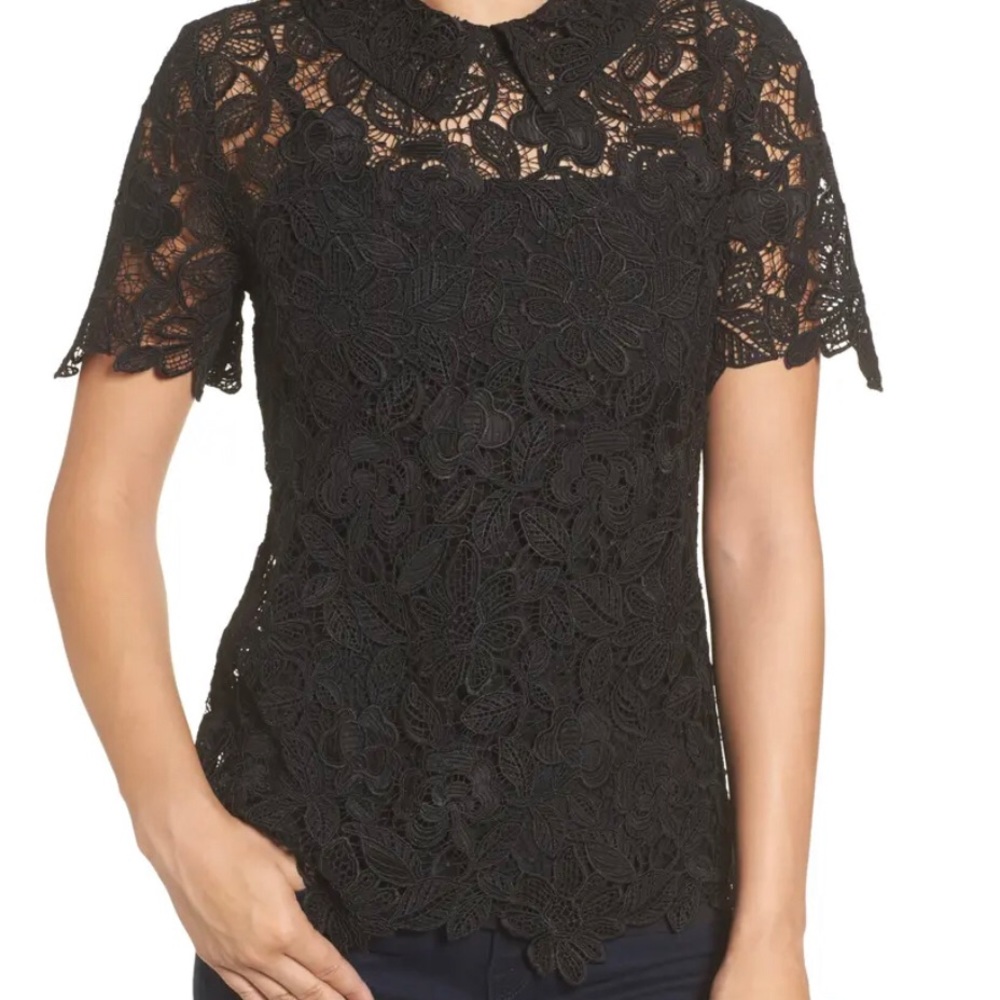 Halogen Size 1 - XL - Black lace blouse. NWT